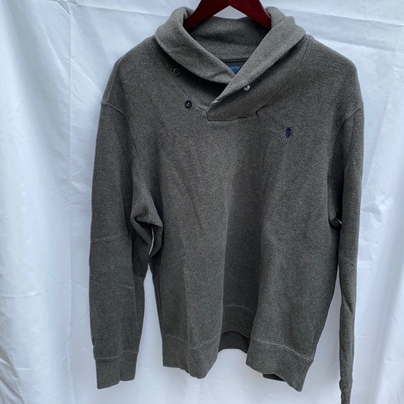 Charcoal gray Men's polo sweater - Picture 1 of 7